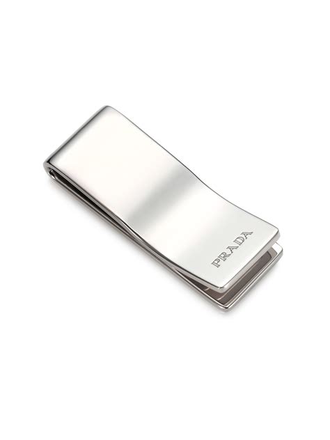 PRADA Money Clip Sterling Silver Paper Clip Shape Italy Men's 